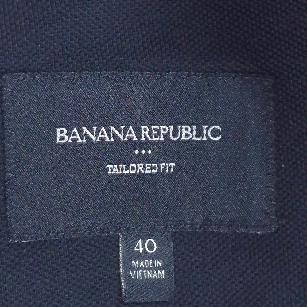 Banana Republic Mens 40 Tailored Fit Black Cotton Blazer Sport Coat Jacket